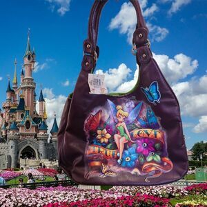 Disney Parks Purple Tinkerbell Purse True Love Hobo Bag Tattoo Y2K Rare NWT